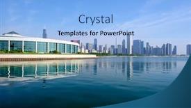  Presentation with chicago - Presentation with chicago skyline in the morning background and a light blue colored foreground