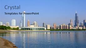  Presentation with chicago skyline - Cool new slides with chicago skyline in the morning backdrop and a light blue colored foreground