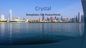  Presentation with chicago skyline - PPT theme consisting of chicago skyline in the morning background and a light blue colored foreground