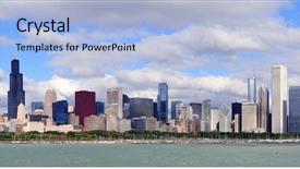  Presentation with chicago skyline - Beautiful PPT layouts featuring panorama view on belgrade old part of town and bridge on confluence of two rivers backdrop and a gray colored foreground