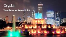  Presentation with chicago skyline - Cool new slide set with chicago skyline with skyscrapers backdrop and a dark gray colored foreground