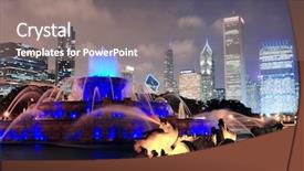  Presentation with chicago skyline - Beautiful PPT theme featuring chicago skyline with skyscrapers backdrop and a gray colored foreground