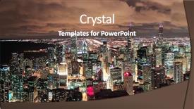  Presentation with chicago - Presentation design consisting of chicago urban skyline panorama aerial background and a violet colored foreground