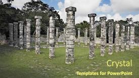  Presentation with maya - Slides consisting of toltecs - chichen itza in the yucatan background and a violet colored foreground
