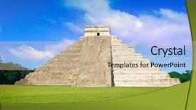  Presentation with cheops pyramid - Slides consisting of chichen itza pyramid el templo background and a soft green colored foreground