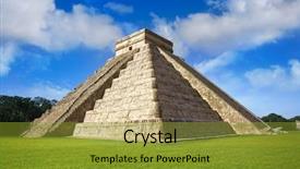  Presentation with pyramid success - Slide deck having chichen itza pyramid el templo background and a gold colored foreground