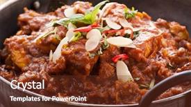  Presentation with madras day - Theme enhanced with chichen madras in stewpot background and a tawny brown colored foreground