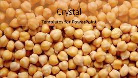  Presentation with peas - Slide set featuring chick peas background top view background and a gold colored foreground