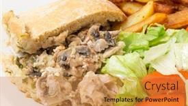  Presentation with old fashioned - Audience pleasing presentation theme consisting of chicken-and-mushroom-suet-pudding backdrop and a gold colored foreground