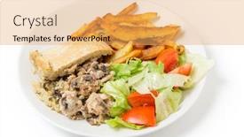  Presentation with old fashioned - PPT theme consisting of chicken-and-mushroom-suet-pudding background and a yellow colored foreground