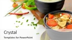  Presentation with soup - PPT theme consisting of chicken and wild rice soup background and a white colored foreground