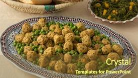  Presentation with moroccan - Colorful PPT theme enhanced with chicken balls and green peas backdrop and a tawny brown colored foreground
