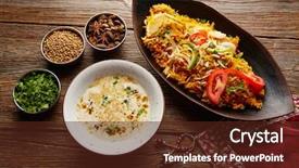  Presentation with chicken - Amazing theme having chicken biryani indian recipe backdrop and a tawny brown colored foreground