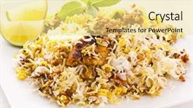  Presentation with chicken - Slides having chicken biryani background and a blonde colored foreground