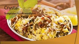  Presentation with chicken - Presentation theme featuring chicken biryani background and a gold colored foreground