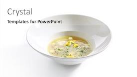  Presentation with pasta restaurant - PPT layouts with chicken-bouillon-with-tortellini-pasta background and a white colored foreground