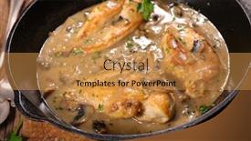  Presentation with breast - Slide set consisting of chicken breast with msuhroom sauce background and a gold colored foreground