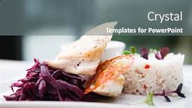  Presentation with breast - PPT theme having chicken breast with mushroom sauce and rice background and a gray colored foreground