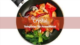  Presentation with fried chicken - Presentation theme enhanced with chicken briskaet fried on pan background and a red colored foreground