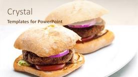  Presentation with red onion - PPT layouts having chicken-burger-with-red-onion background and a lemonade colored foreground