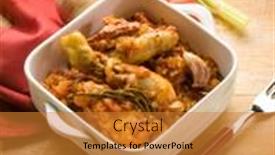  Presentation with recipe - Audience pleasing presentation theme consisting of chicken cacciatora italian traditional recipe backdrop and a gold colored foreground