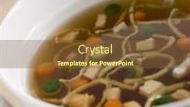  Presentation with pearls - Cool new presentation with chicken consomm with vegetable pearls and julienne of pancake backdrop and a tawny brown colored foreground