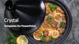  Presentation with lemons - Amazing presentation having chicken cooking in traditional tagine backdrop and a dark gray colored foreground