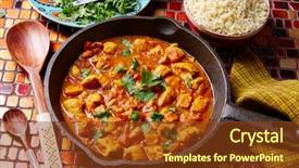  Presentation with chicken curry - Colorful PPT layouts enhanced with chicken curry indian recipe backdrop and a tawny brown colored foreground