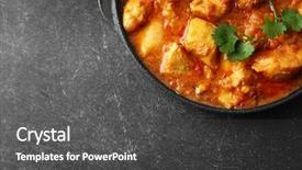  Presentation with chicken curry - PPT layouts consisting of chicken curry on dark background background and a dark gray colored foreground
