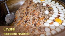 Presentation with rice seed - PPT layouts featuring chicken eggs a large cauldron background and a  colored foreground