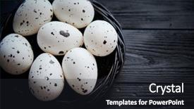  Presentation with rustic healthy - Presentation design featuring chicken eggs in a nest background and a dark gray colored foreground