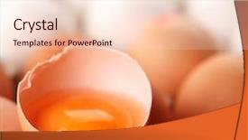  Presentation with broken egg - Beautiful presentation design featuring chicken eggs one egg is backdrop and a lemonade colored foreground