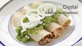  Presentation with chicken little chicks - Beautiful presentation theme featuring chicken enchiladas verde mexican cuisine backdrop and a soft green colored foreground