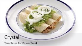  Presentation with mexican - Slides featuring chicken enchiladas verde mexican cuisine background and a light gray colored foreground