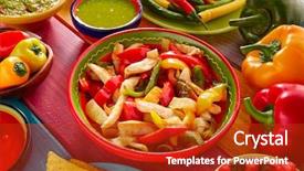  Presentation with mexican fajitas - Presentation theme with chicken fajitas with mexican food background and a crimson colored foreground