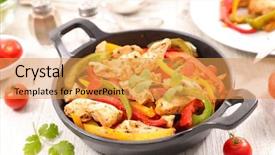  Presentation with fried chicken - Slides enhanced with chicken fillet fried with bell background and a  colored foreground