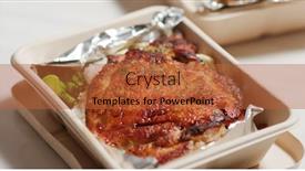  Presentation with take - Cool new presentation theme with chicken-fillet-in-take-away backdrop and a red colored foreground