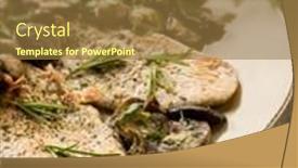  Presentation with mushroom - Amazing slides having chicken-fillet-with-sauteed-mushroom backdrop and a coral colored foreground