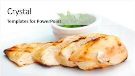  Presentation with food grill - Amazing theme having chicken grill food meat sliced backdrop and a white colored foreground