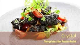  Presentation with roasted chicken - Slides enhanced with chicken-hearts-in-black-tempura background and a tawny brown colored foreground