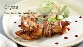  Presentation with hip - Amazing slides having chicken-hip-barbecue-with-homemade backdrop and a soft green colored foreground