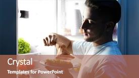  Presentation with refrigerator - Slides consisting of chicken in kitchen unhealthy food background and a coral colored foreground