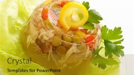  Presentation with non veg food chicken biryani - Slides enhanced with chicken-jelly background and a gold colored foreground