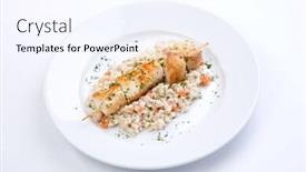  Presentation with kebab - PPT layouts consisting of chicken-kebab-with-barley background and a sky blue colored foreground