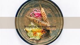  Presentation with kebab - PPT layouts with chicken-kebab-with-fresh-salad background and a coral colored foreground