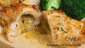  Presentation with food chicken - Colorful slide deck enhanced with rider jumping on mountains extreme backdrop and a light blue colored foreground