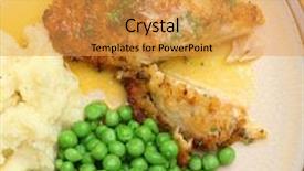  Presentation with peas - Presentation theme having chicken kiev with mashed potato and peas background and a yellow colored foreground