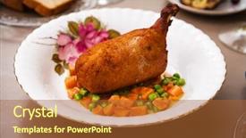  Presentation with carrots - PPT layouts with chicken kiev with stewed carrots and beans background and a red colored foreground