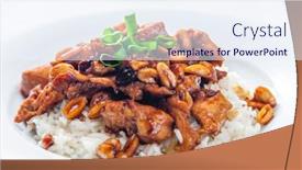  Presentation with peanuts - PPT layouts featuring chicken-kung-pao-with-peanuts background and a sky blue colored foreground
