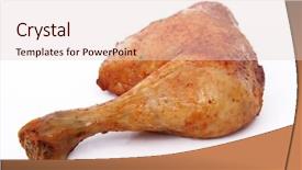  Presentation with grilled chicken - Colorful PPT theme enhanced with chicken leg isolated on white backdrop and a lemonade colored foreground